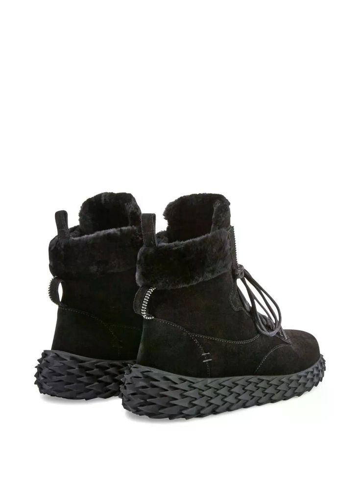 GIUSEPPE ZANOTTI URCHIN LACE-UP SHEARLING SNEAKERS ( Pre-Owned, Like New)
