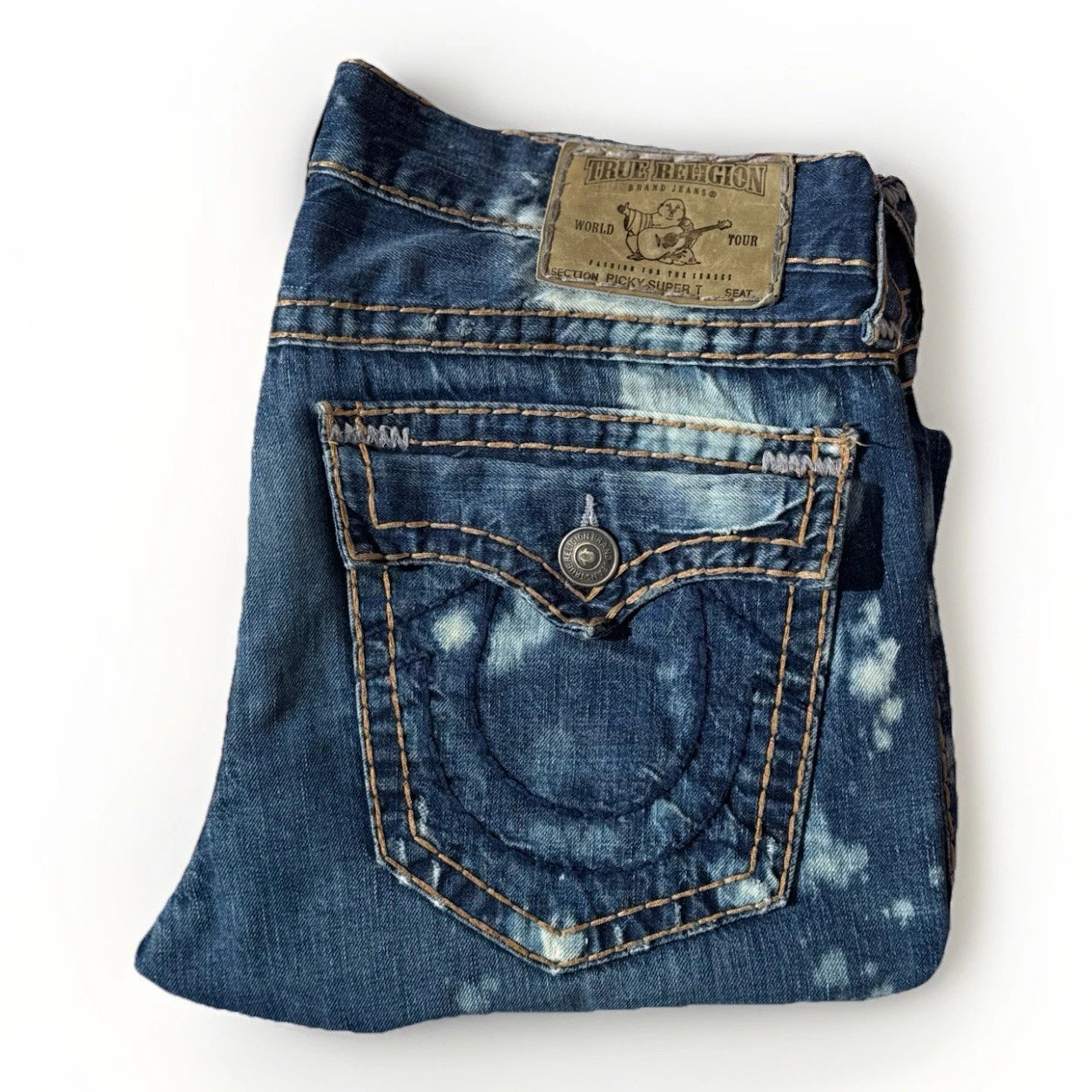 TRUE RELIGION JEAN RICKY SUPER T BLEACHED MEN'S