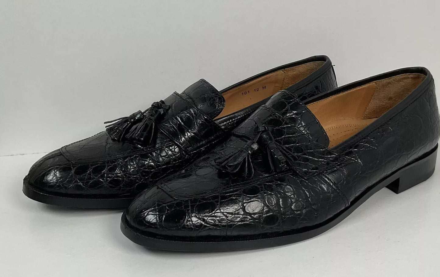 ZELLI GENIUNE CROCODILE TASSEL LOAFERS
