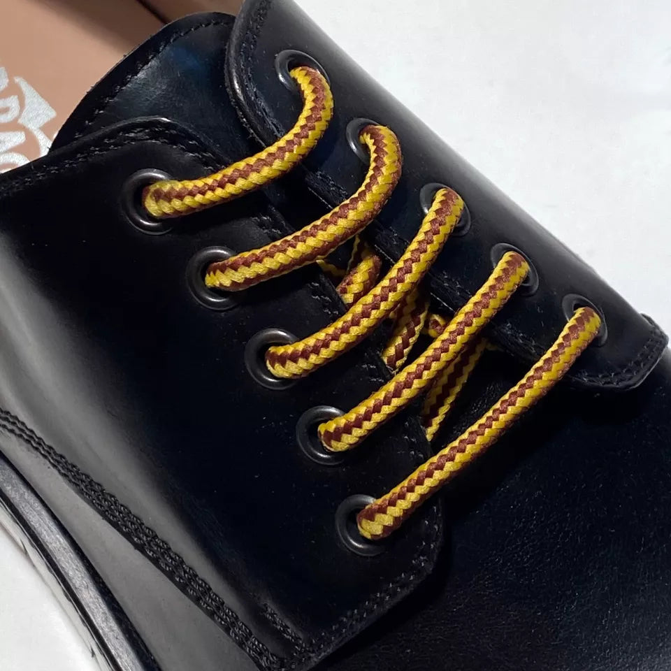 FERRAGAMO RUDY PLAIN TOE CHUNKY DERBY LEATHER WELTED LACE UP