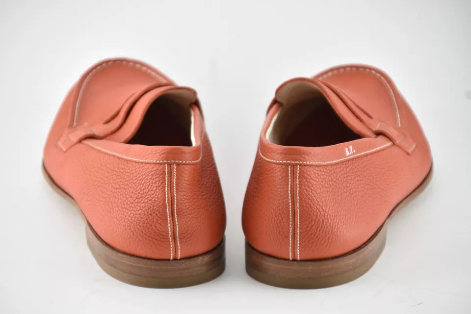 NEW| JM WESTON x ROLAND GARROS 10E LE MOC CLAY ORANGE 180 PENNY LOAFERS SHOES