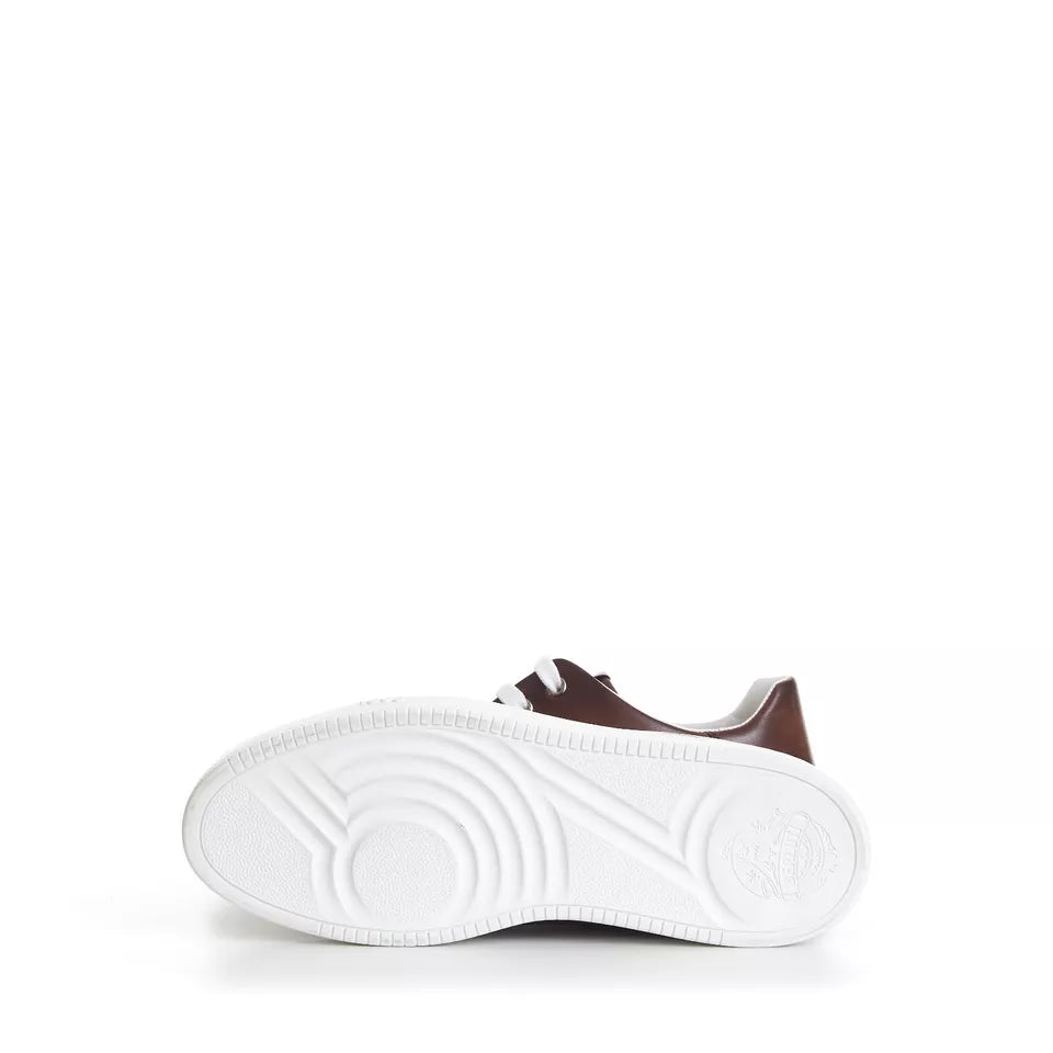 BERLUTI BROWN PLAYTIME SCRITTO LEATHER LOW TOP SNEAKER