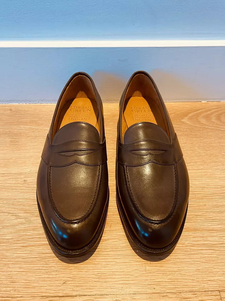 EDWARD GREEN MONTPELLIER BRONZE CALF LEATHER LOAFER SHOES