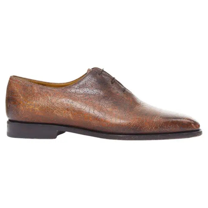 BERLUTI BROWN TEXTURED LEATHER LACE UP HANDMADE BROGUE SHOES
