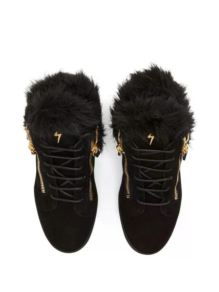 Giuseppe Zanotti Kriss Fur-trimmed Zip-up Pre Owned Like New