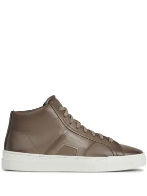 SANTONI          LOGO-PRINT HIGH-TOP SNEAKERS