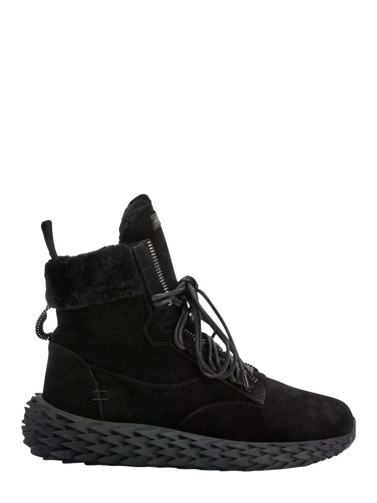 GIUSEPPE ZANOTTI URCHIN LACE-UP SHEARLING SNEAKERS ( Pre-Owned, Like New)