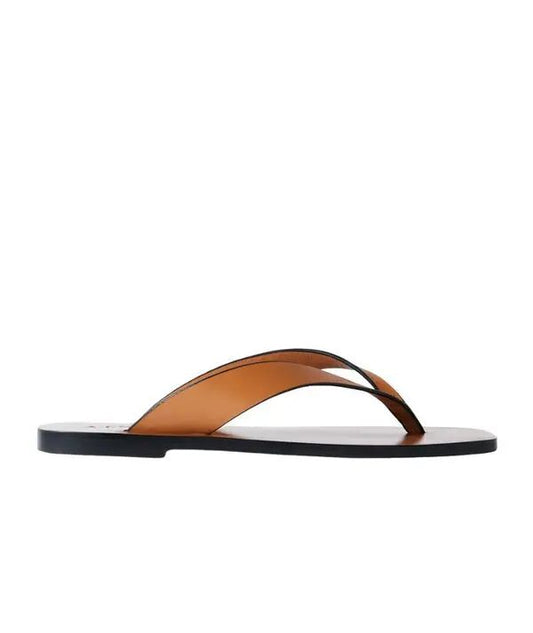 A. EMERY  KINTO LEATHER FLIP FLOPS- BROWN