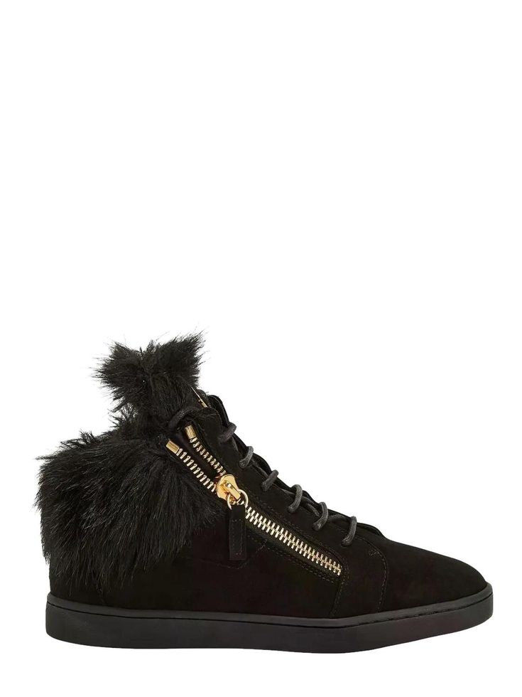 Giuseppe Zanotti Kriss Fur-trimmed Zip-up Pre Owned Like New