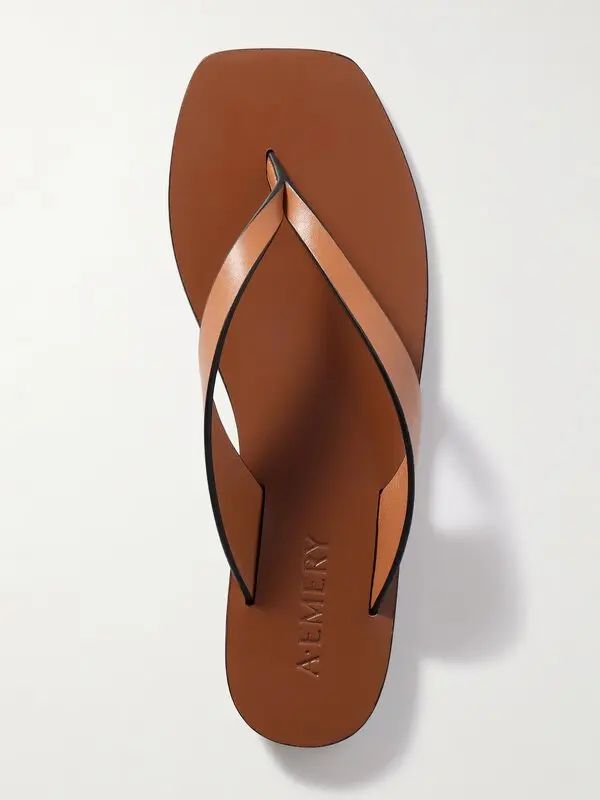 A. EMERY  KINTO LEATHER FLIP FLOPS- BROWN
