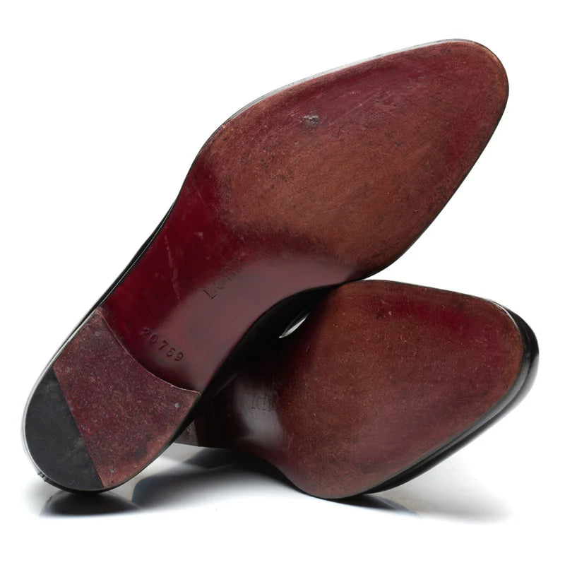 JOHN LOBB PARIS BESPOKE BLACK CALF LEATHER BALMORAL