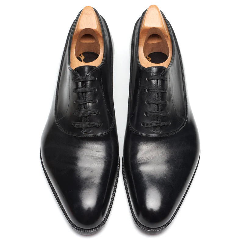 JOHN LOBB PARIS BESPOKE BLACK CALF LEATHER BALMORAL
