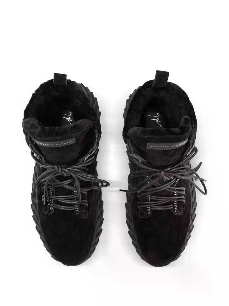 GIUSEPPE ZANOTTI URCHIN LACE-UP SHEARLING SNEAKERS ( Pre-Owned, Like New)