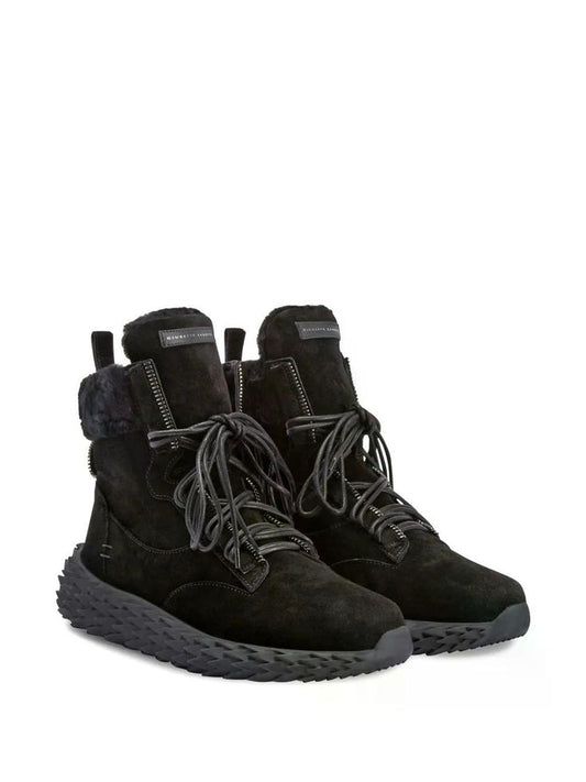 GIUSEPPE ZANOTTI URCHIN LACE-UP SHEARLING SNEAKERS ( Pre-Owned, Like New)