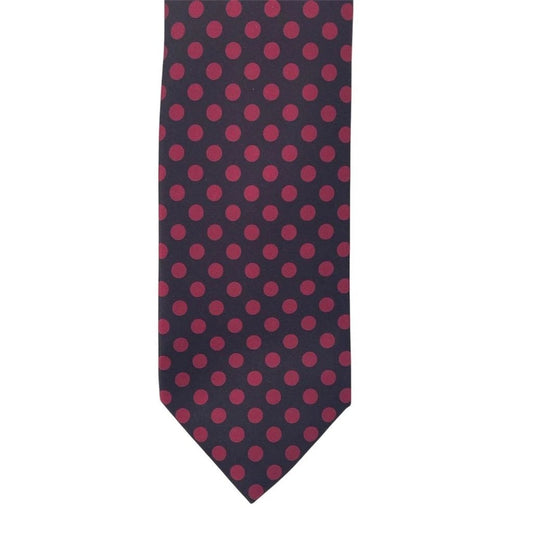 BRIONI MEN'S SMOOTH SILK TIE BLACK WITH FUCHSIA