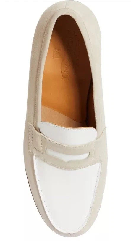 J.M. WESTON MEN’S 180 LOAFERS BELGE SUEDE & WHITE