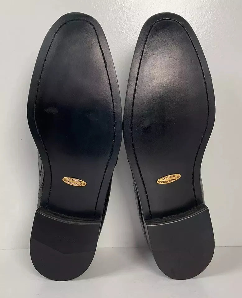 ZELLI GENIUNE CROCODILE TASSEL LOAFERS